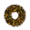 18in. Pre-Lit Autumn Boxwood Artificial Fall Wreath with 25 Warm White LED Lights
